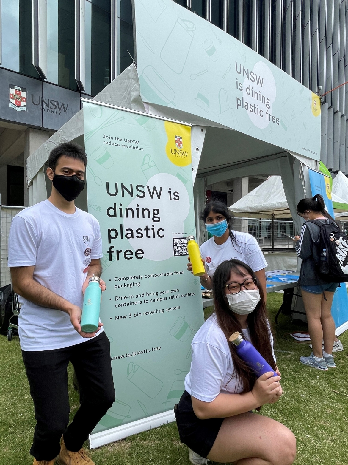 Photograph of Plastic Free O-Week Eco Heroes at stall