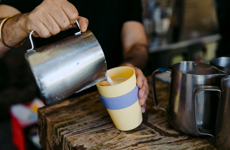 Pour your coffee into a reusable cup.